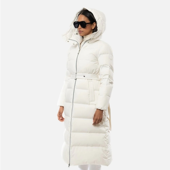 NWT Quilted DOWN PUFFER Long Puffer Winter Coat L White  Ski Snow Puffer - Picture 9 of 14